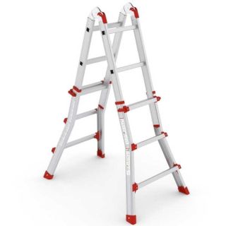Aluminijske multifunkcionalne ljestve TOROS, 5 x 4 gazišta, nosivost 150 kg, 1173